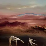 Landscape - Man and Camel 1966 by Sidney Nolan, 1966, synthetic polymer paint and oil on composition board, offered May 2013