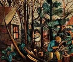 The Woodchopper 1948 by John Perceval, 1948, tempera and resin on canvas on board, offered May 2013