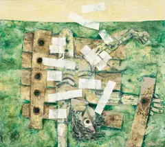 Corpse on a Raft 1970 by Leonard French, 1970, enamel on hardboard, offered May 2013