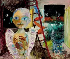 Boy in the Night 1965 by John Perceval, 1965, oil on canvas on board, offered May 2013
