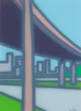 Howard Arkley, Freeway - Exit 1997, 1997, synthetic polymer paint on paper