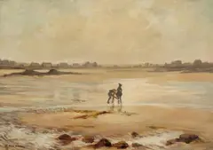 Low Tide Etaples c1902 by Rupert Bunny, c1902, oil on canvas on composition board, sold May 2013