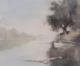 J J Hilder, Dora Creek, watercolour on paper