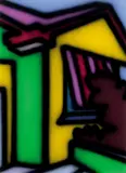 Howard Arkley, Sun Shades Home 1998, 1998, synthetic polymer paint on paper