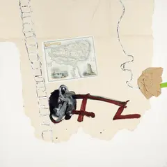 Rails 1994 by Elwyn Lynn, 1994, mixed media on canvas, sold May 2013