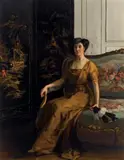 John Samuel Watkins, Interior Scene, oil on board