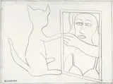 Charles Blackman, Girl and Cat 1997