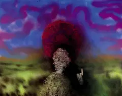 Cave by Sidney Nolan, spray enamel on canvas, sold May 2013