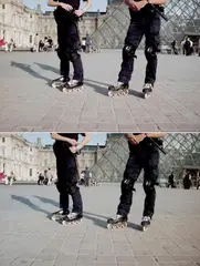 Shaun Gladwell, Rollerblade Police Unit , Louvre, Paris, 1 and 2 2001, 2001, Type C photograph mounted on aluminium (2)