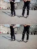 Rollerblade Police Unit , Louvre, Paris, 1 and 2 2001 by Shaun Gladwell, 2001, Type C photograph mounted on aluminium (2), offered May 2013