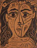 Woman's Head with Crown of Flowers 1964 by Pablo Picasso, 1964, ceramic; ceramic, Madoura edition, sold Dec 2012