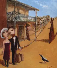 The Travellers by Garry Shead, oil on board, sold Dec 2012