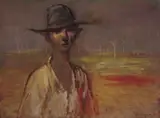 Russell Drysdale, The Young Ringer 1957, 1957, oil on canvas