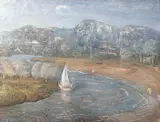 Lloyd Rees, A Song to Creation - Land 1969, 1969, oil and sand on canvas