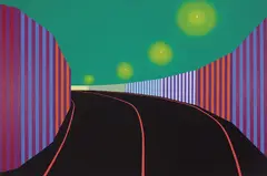 Speed Way 2001 by Dale Frank, 2001, synthetic polymer paint on canvas, offered Dec 2012
