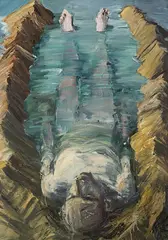 Figure Lying in Seascape 2006 by Euan MacLeod, 2006, oil on canvas, offered Dec 2012
