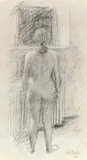 John Brack, Standing Nude 1965, 1965, conté on paper
