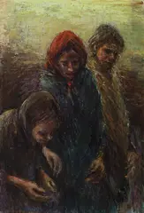 Vic O'connor, Compassion - From a series 'Exodus', oil on composition board