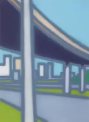 Freeway (over pass) by Howard Arkley, synthetic polymer paint on paper, offered Dec 2012
