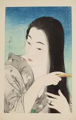 Torii Kotondo, Combing the Hair 1932, 1932, woodblock