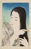 Torii Kotondo, Combing the Hair 1932, 1932, woodblock