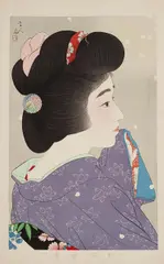 Torii Kotondo, Misty Spring 1933, 1933, woodblock