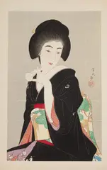 Torii Kotondo, A Tipsy Geisha 1932, 1932, woodblock