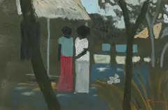 Islanders by Ray Crooke, oil on canvas on board, offered Dec 2012