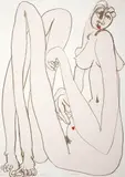 Lipstick 1981 by Brett Whiteley, 1981, colour lithograph, collage and hand colouring, sold Sep 2012