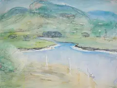 Lloyd Rees, Saddleback Mountain, South Coast 1977, 1977, watercolour and pastel on paper