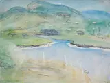 Lloyd Rees, Saddleback Mountain, South Coast 1977, 1977, watercolour and pastel on paper