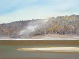 Arthur Boyd, Shoalhaven Landscape with Bushfire c1980
