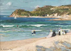 Manly Beach c1913 by E. Phillips Fox, c1913, oil on canvas, sold Sep 2012