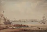 Frederick Garling, A View of Sydney Cove, New South Wales c1840, c1840, watercolour and pencil with scratching out on paper