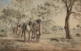 Eugene von Guerard, Aborigines outside Melbourne 1855