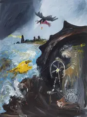 Potter and the Seashore by Arthur Boyd, oil on board, sold Sep 2012