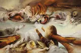 James Gleeson, Armed Crater 1987, 1987, oil on linen