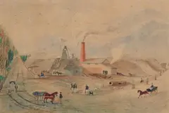 T.C. Moyle working 1880s, The Parade Quartz G. M. C. Claim Ballarat East, March 25th, 1879 1879, 1879, watercolour on paper