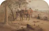 S. T. Gill, Stockmen on Camping Ground 1854, 1854, watercolour and gum arabic on paper