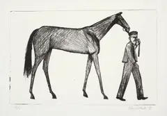 John Brack, Strapper and Horse 1956, 1956, etching