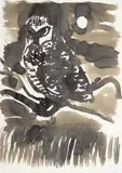 Night Owl 1979 by Brett Whiteley, 1979, ink on paper, sold Sep 2012