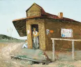 Post Office Hotel 1969 by Sali Herman, 1969, oil on canvas, sold Sep 2012