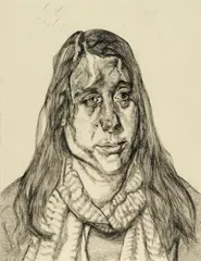 Portrait Head 2001 by Lucian Freud, 2001, etching, offered Jun 2012
