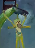 Rider and Crucifix 1979 by Sidney Nolan, 1979, oil on composition board, sold Jun 2012