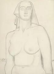 Untitled (Nude) 1936 by Frank Hinder, 1936, pencil on paper, sold Jun 2012