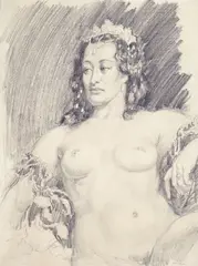 Rita Imperatrix 1939 by Norman Lindsay, 1939, pencil on paper, sold Jun 2012