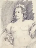 Rita Imperatrix 1939 by Norman Lindsay, 1939, pencil on paper, sold Jun 2012