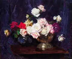 Roses by Arthur Streeton, oil on canvas, sold Jun 2012