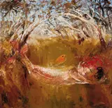 Arthur Boyd, Lovers Across a Creek c1966, c1966, oil on canvas