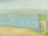 Lloyd Rees, Boats in the Bay 1982, 1982, oil on canvas